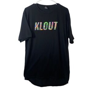 Klout PWR Men's XL Black Graphic T-Shirt Multicolor Logo Streetwear Tee